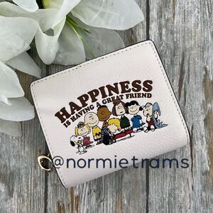 Coach X Peanuts Leather Snap Wallet Bag Purse